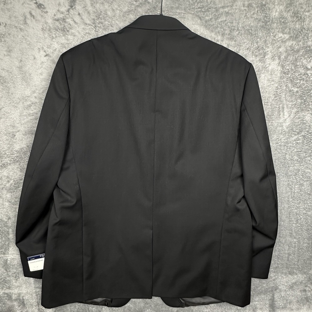 Chaps Ralph Lauren Blazer Sport Jacket Men's 48R Black Wool Blend Silver Button - Picture 6 of 15